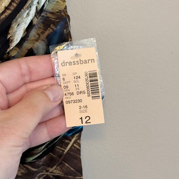 Dressbarn Collection Mini Dress 12 Multi Animal Print One Shoulder Cocktail NWT - Picture 6 of 11